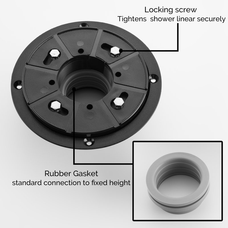 AngleSimple Shower Drain Base Flange With Adjustable Threaded Adapter